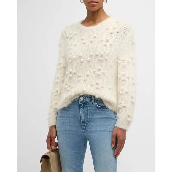 Frame Popcorn Pullover Cream Sweater Ball Large - Picture 1 of 9